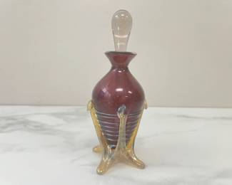 Lot 1689 Cove Art Glass Hand Blown Perfume Bottle
