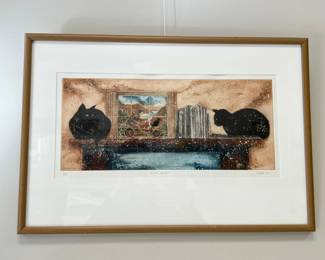 Lot 1664 Sings Harry Signed Art Etching by Gary Tricker  New Zealand Artist