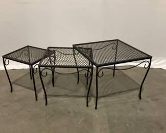 Lot 1802 Metal Mesh Patio Nesting Tables