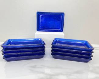 Lot 1584 Pioneer Woman Embossed Cobalt Blue Soap Dishes