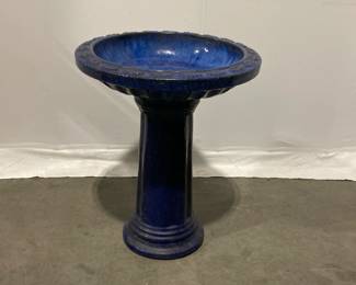 Lot 1563 Tall Ceramic Glazed Birdbath