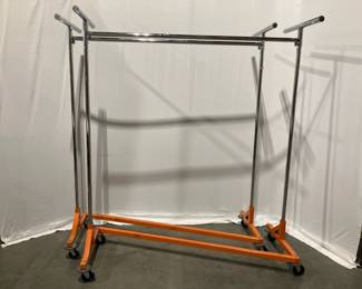Lot 1540 2 Heavy Duty Wheeled Storage Clothing Racks