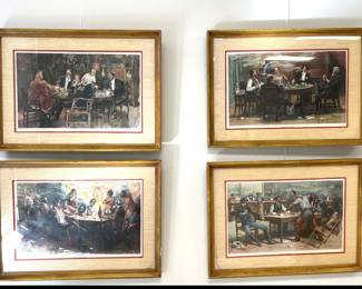 Lot 1666 Vintage Framed Art Prints from American Lithographic Co NY