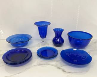 Lot 1597 Cobalt Blue Glassware