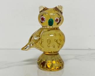 Lot 1476 Vintage Signed ICET Arte Murano Glass Owl