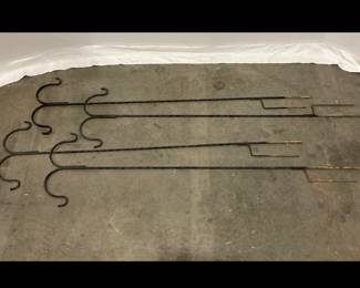 Lot 1510 Four 6 FT Double Shepherds Hook Metal Garden Plant Hangers