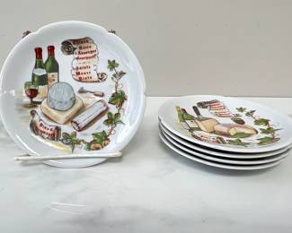 Lot 1693 Rochard Limoges France Canape Wine Cheese Plates