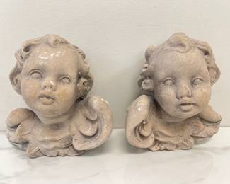 Lot 1770 Vintage Cherub Heads Wall Art Sculptures
