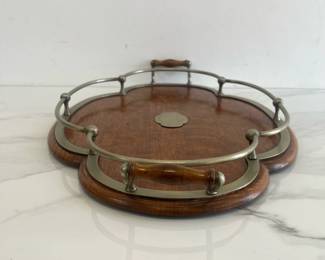Lot 1268 Antique English Oak Serving Tea Tray Platter
