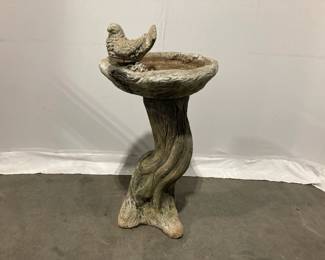 Lot 1565 Tall Cement Birdbath