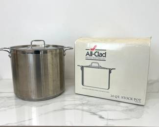 Lot 1652 All Clad 20 QT Stock Pot with Lid