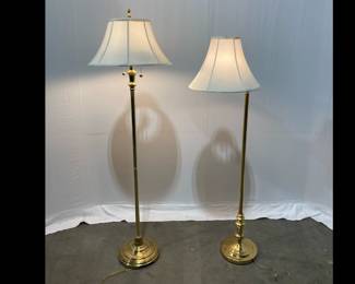 Lot 1543 2 Brass Floor Lamps