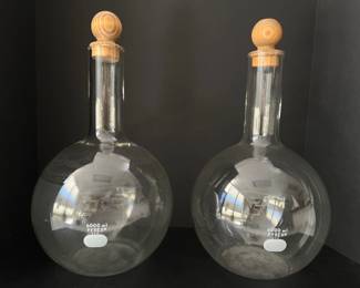 Lot 1669 Vintage Pyrex Glass 6000ml Boiling Flask Beakers Vases