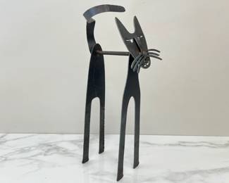 Lot 1675 Signed Kessler Cat Metal Art Sculpture
