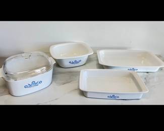 Lot 1609 Vintage Corning Ware Blue Cornflower Durch Ovens 4 Qrt  5 Qrt  Roast Lasagna Pans