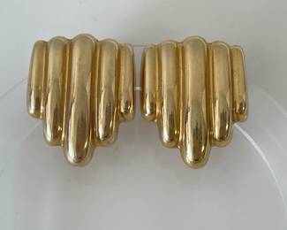 Lot 1723 14K Gold Italy Pierced Earrings