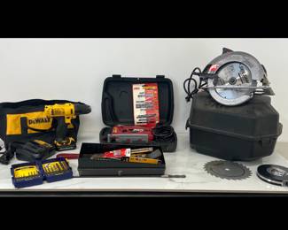 Lot 1661 Skil 714 Circular Saw  Dewalt Cordless Drill Driver  Bits  Skil 4380 Jigsaw  Blades