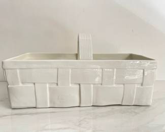 Lot 1278 Vintage ABC Bassano Italian White Woven Ceramic Basket