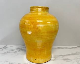 Lot 1771 Large Mexican Ceramic Yellow Pottery Vase