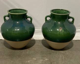 Lot 1534 2 Glazed Ceramic Garden Pots Planters