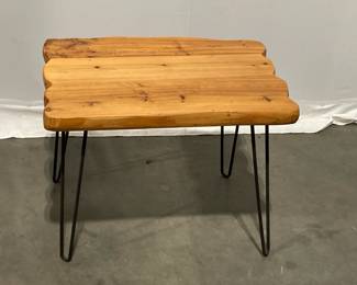 Lot 1562 Natural Edge Side Table w Hairpin Legs