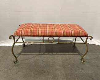 Lot 1804 Wrought Iron Upholstered Bench