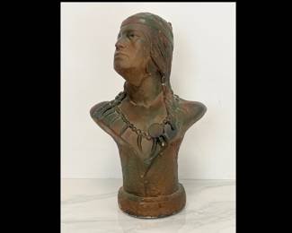 Lot 1711 Native American Bust Cigar Store Statuette