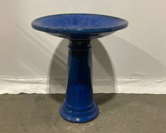 Lot 1568 Tall Glazed Ceramic Birdbath