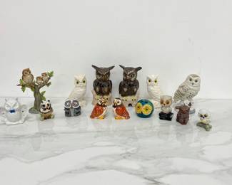 Lot 1486 Vintage Porcelain Owl Figures  More