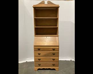 Lot 765 Colonial Style Maple Secretary Desk w Hutch