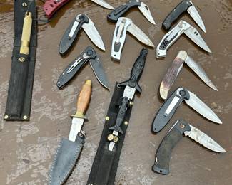 Collectible Knives, Jim Frost Knives, Fixed Blade Knives, Brass Handle Knives, Pakistan Knives