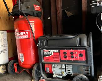 HUSKY Air Compressor and Coleman Powermate 6250 Gas Generator