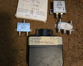 TV Antenna Amplifier & misc. switch, splitters, etc