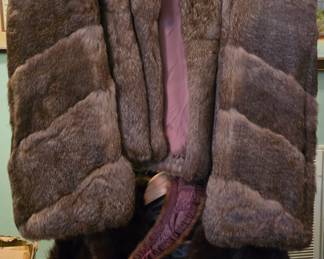 Rabbit fur jacket(SOLD), mink stole & collar