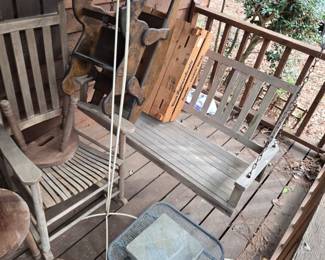 Porch rocking chairs, swing & more