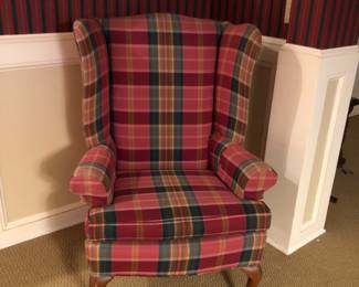 Plaid Wingback Chair