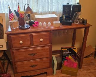 Desk, Lamp, Office, Speakers