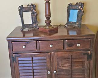 Ethan Allen Credenza, Lamp, Art Deco Frames
