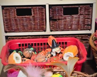 Basket Shelf, Clocks, Halloween Items