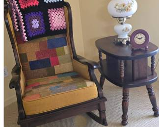 Rocker and Tired Wood Side Table Lamp