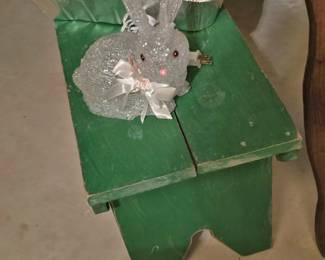 Easter Bunny Light, Primitive Bench