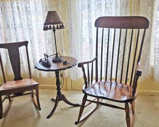 Sewing Rocker, Pedestal Table Lamps