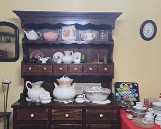 Hutch, Vintage Dishes, Chinese Checkers, Hen on Nest