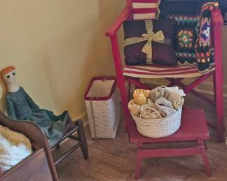 Accent Chair, Bench Basket