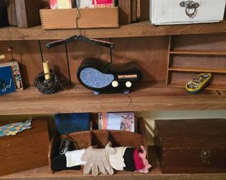 Radio, Primitive Boxes, Gloves, Cards