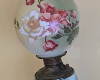 Antique Lamps with Painted Shades