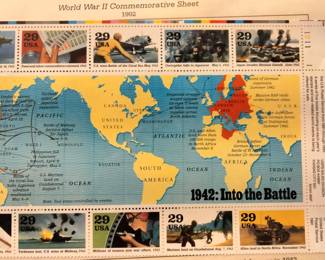 WWII commemorative stamps set