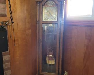 Oak grandfather clock 