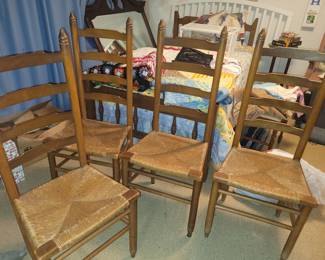 Set of 4 ladderback dining chairs
