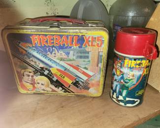 Fireball XL5 vtg metal lunchbox and thermos
